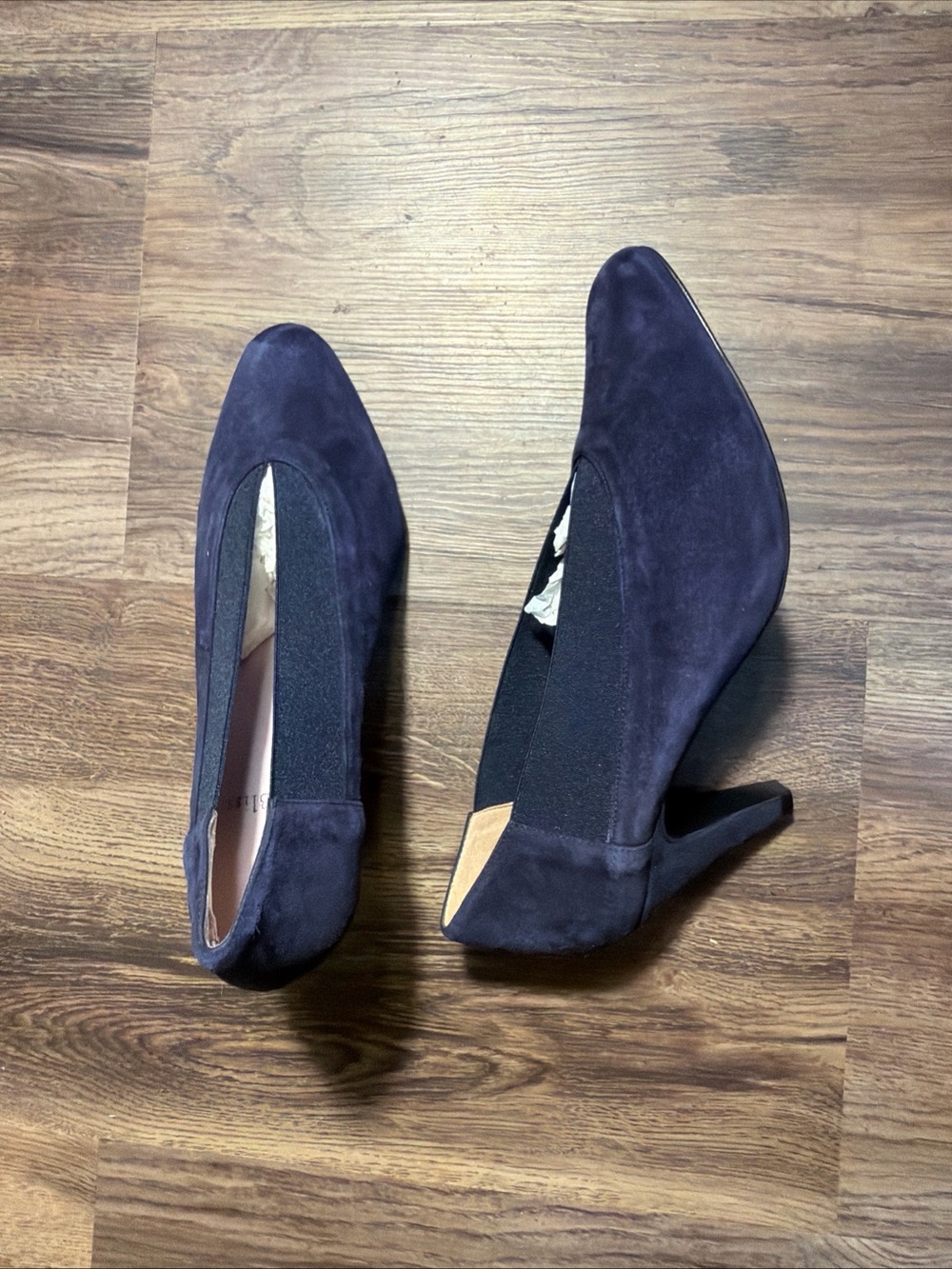 Sole Bliss Mercy Navy Suede Comfort Heels Wide Fit Bunion Friendly 39.5 US 9 New